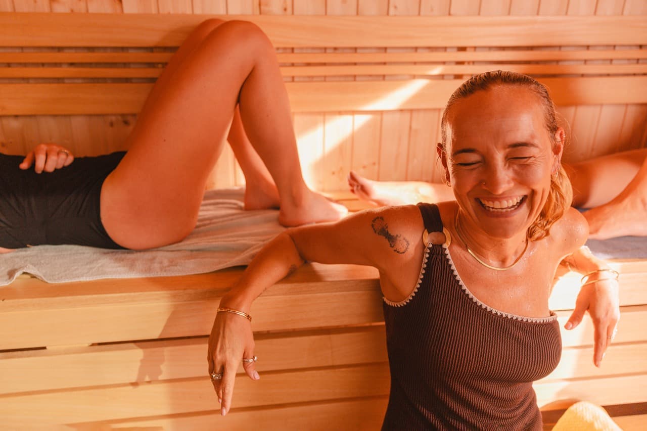 People enjoying the sauna