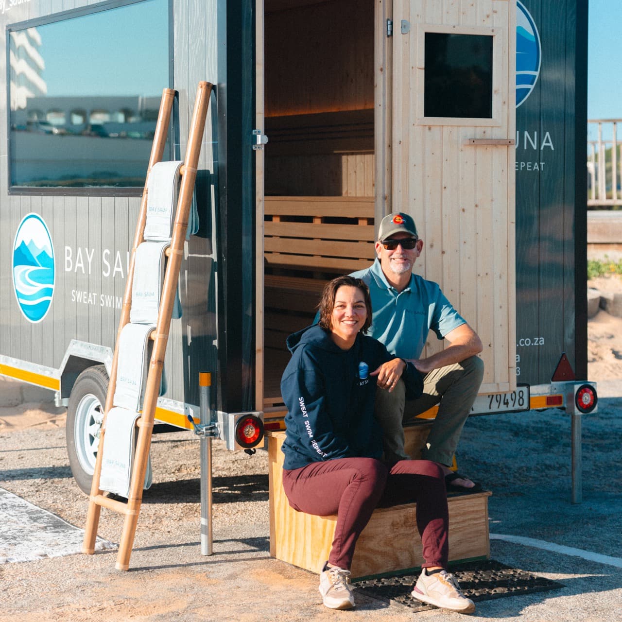 Stu and Steph, founders of Bay Sauna